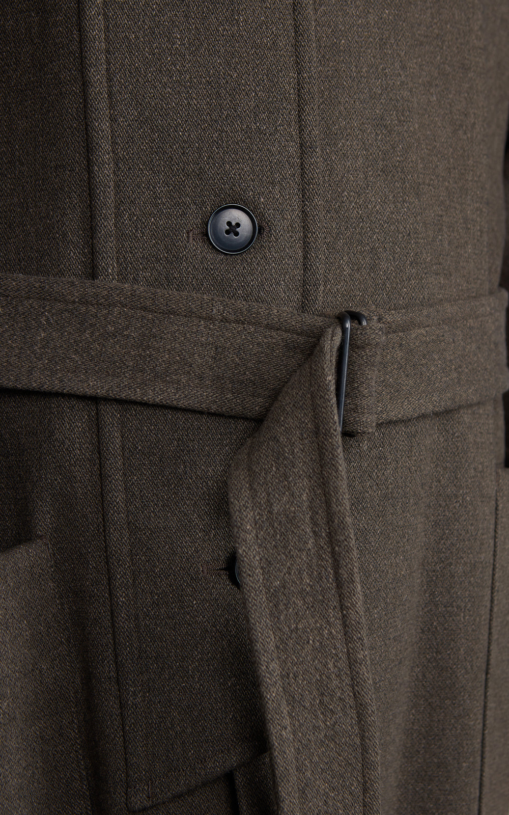Kaptain Sunshine Stand Collar Coat Double Cloth Melton Moss