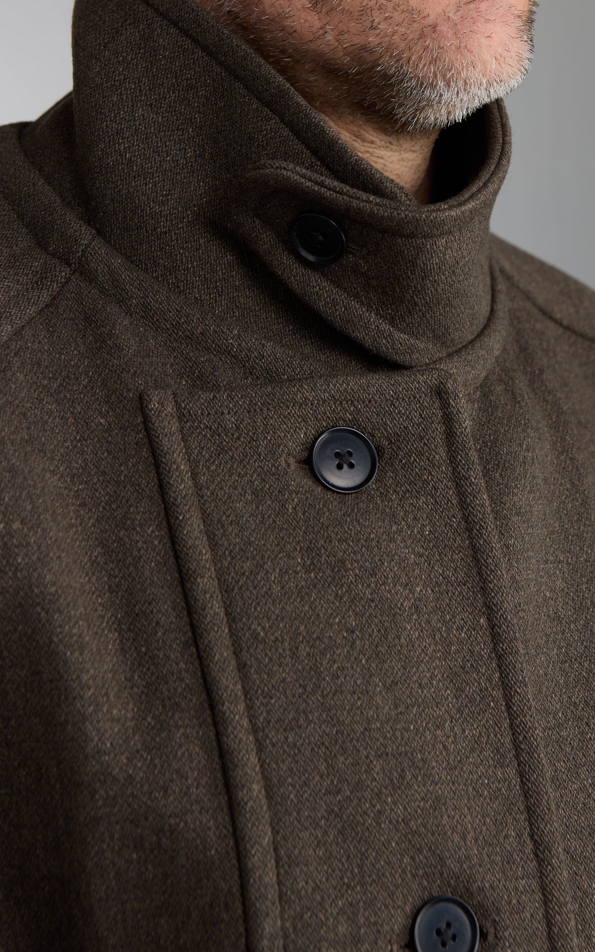Kaptain Sunshine Stand Collar Coat Double Cloth Melton Moss