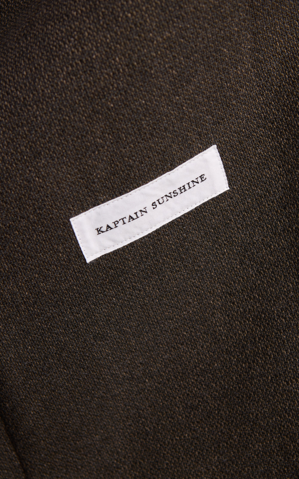 Kaptain Sunshine Stand Collar Coat Double Cloth Melton Moss