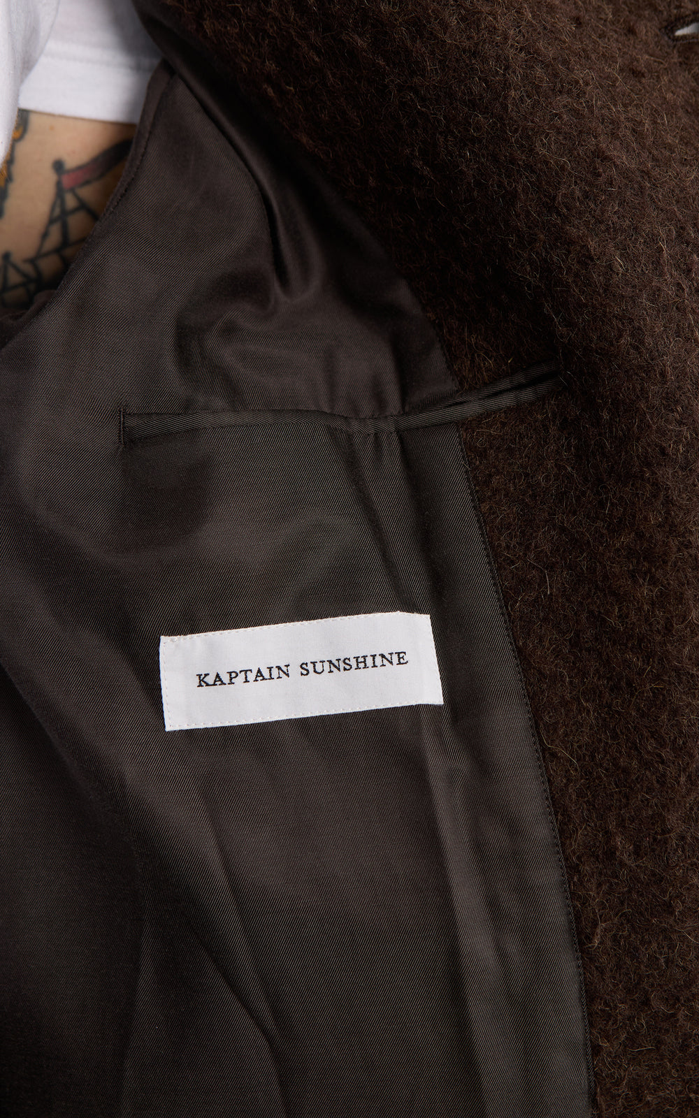 Kaptain Sunshine Napping Wool Umbrella Coat Top Brown