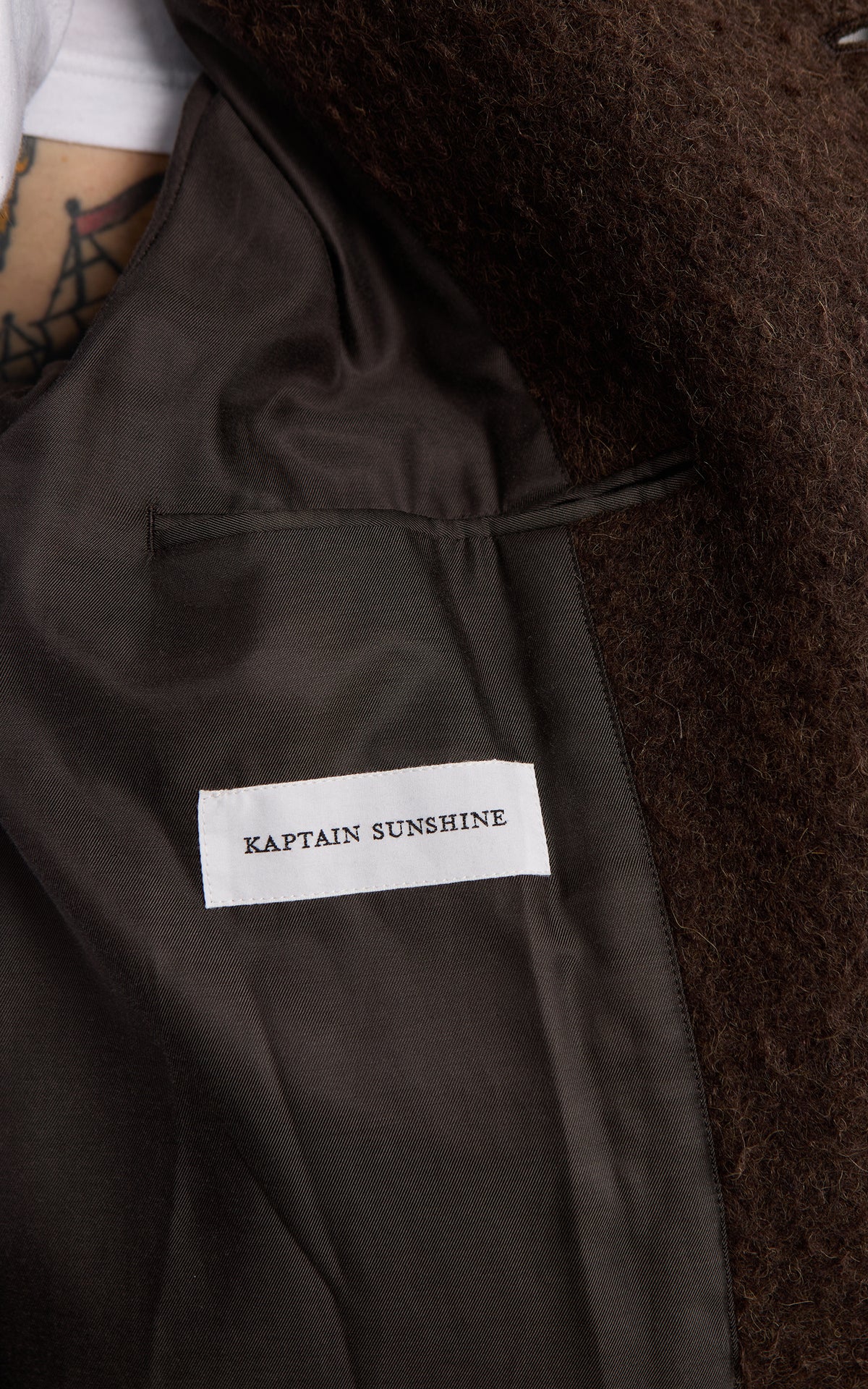 Kaptain Sunshine Napping Wool Umbrella Coat Top Brown