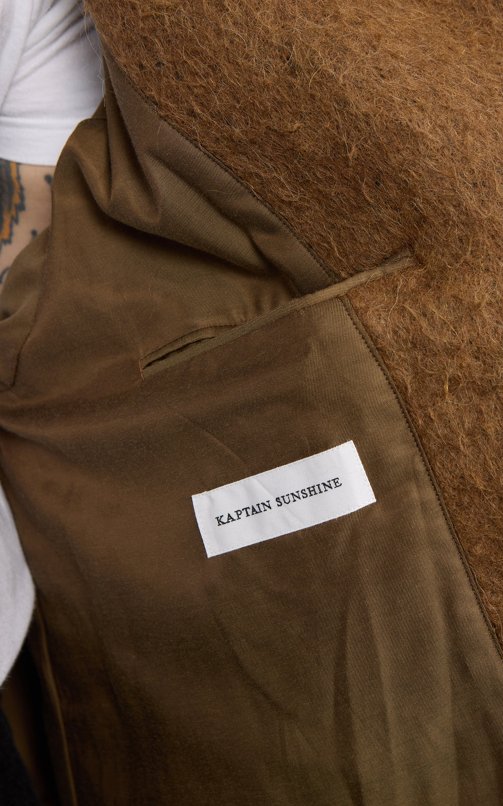 Kaptain Sunshine Napping Wool Umbrella Coat Top Khaki