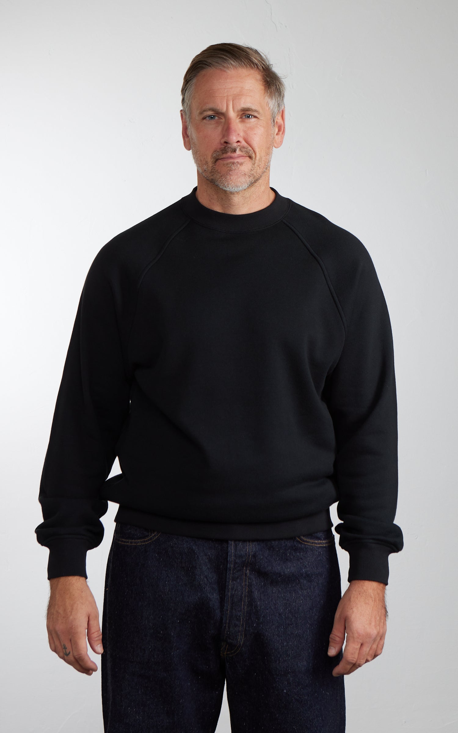 Kaptain Sunshine Suvin Sweat Crew Pullover Black