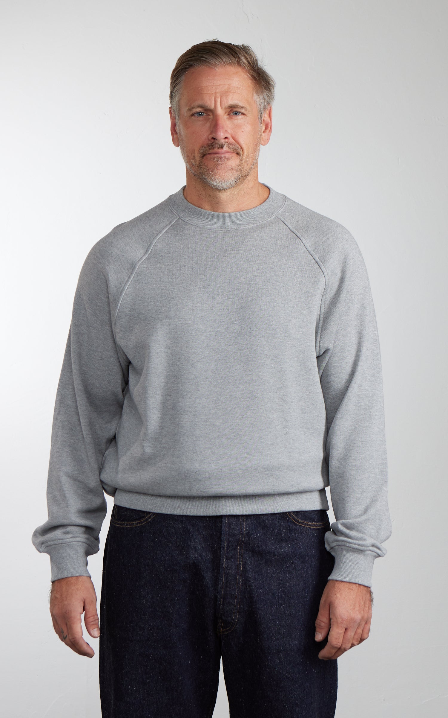 Kaptain Sunshine Suvin Sweat Crew Pullover Feather Grey