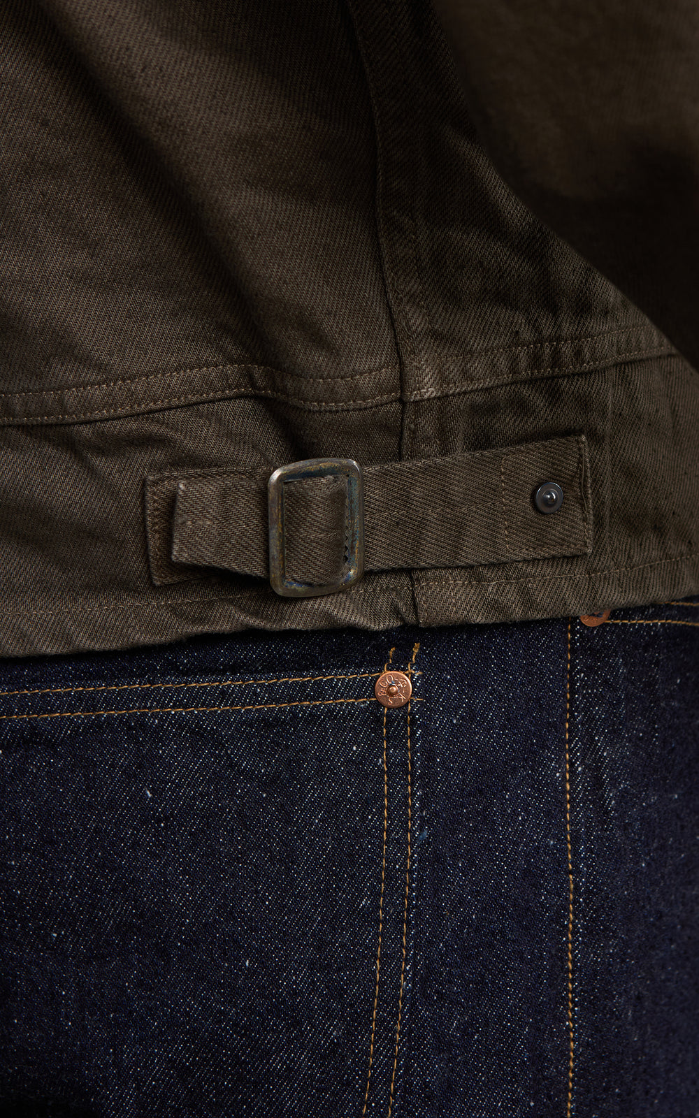 Kaptain Sunshine Dyed Denim Work Jacket Cub Brown