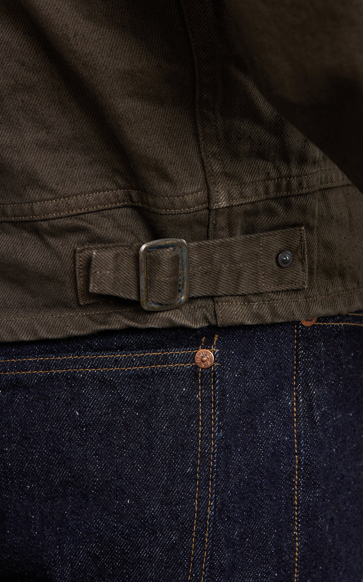 Kaptain Sunshine Dyed Denim Work Jacket Cub Brown