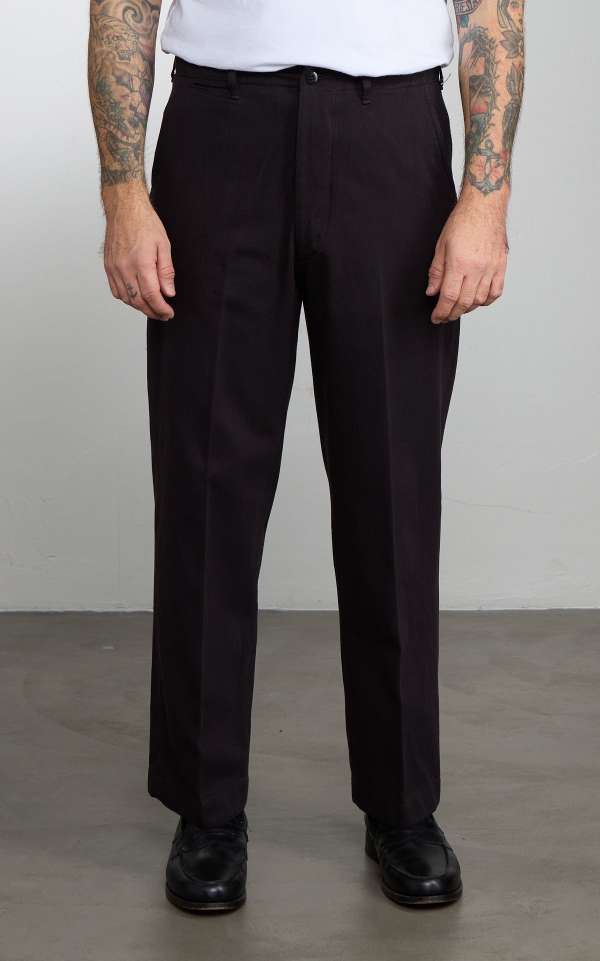 Kaptain Sunshine Cotton Drill Officer Pants Black