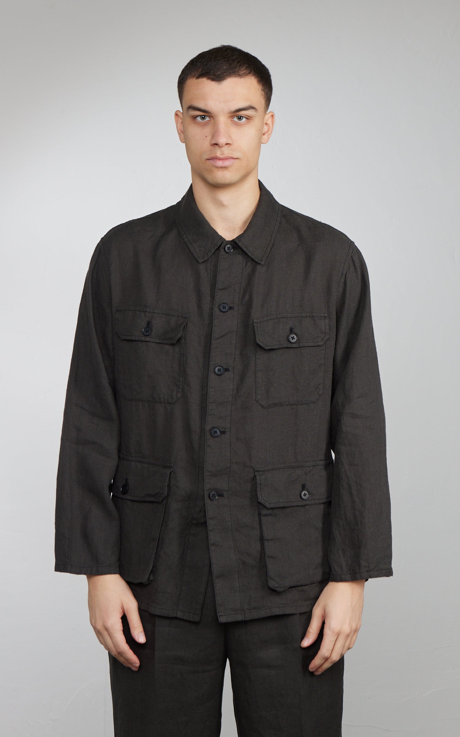 Kaptain Sunshine Safari Shirt Jacket Ink Black