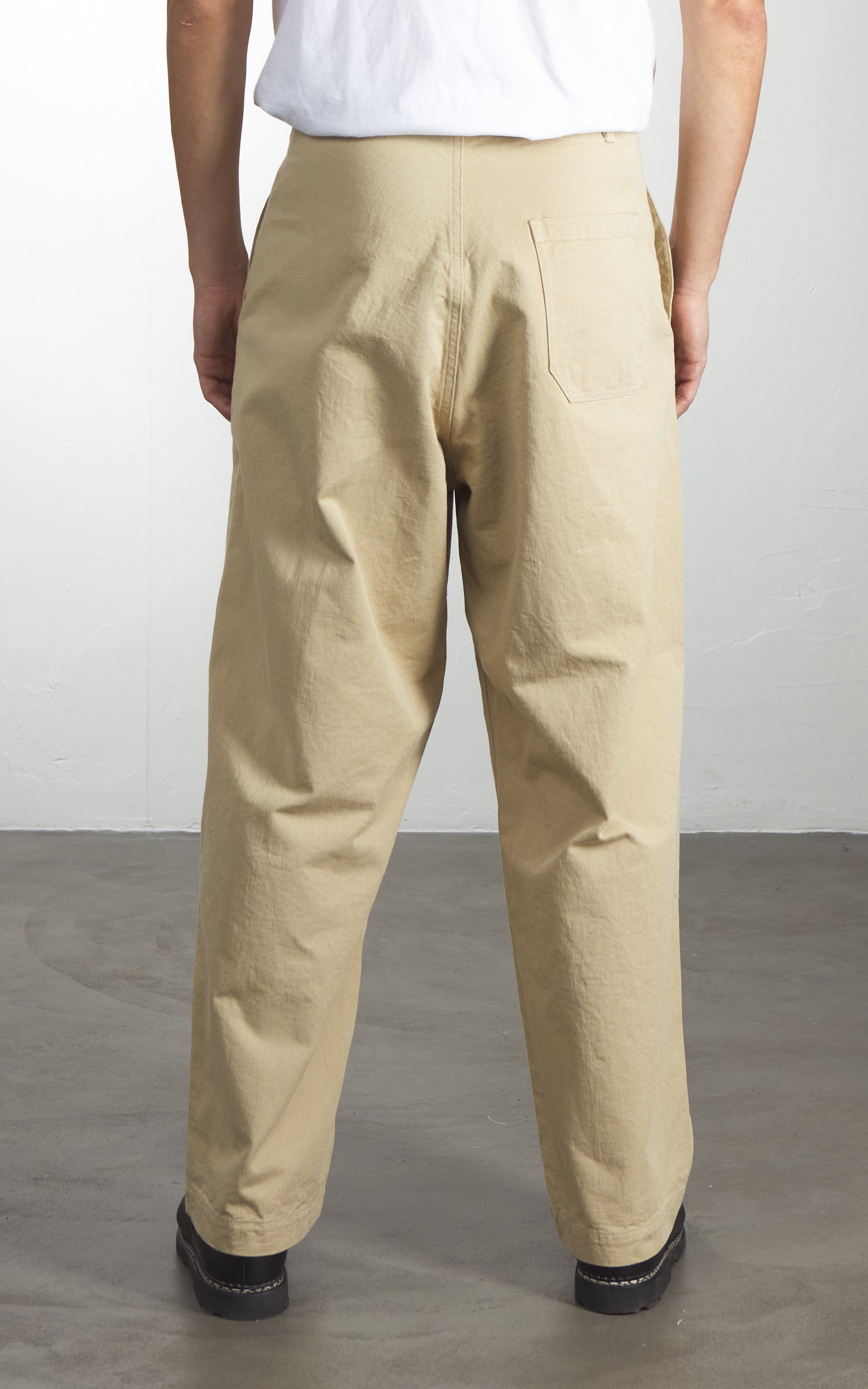 Kaptain Sunshine Cotton Drill Wide Pants Khaki