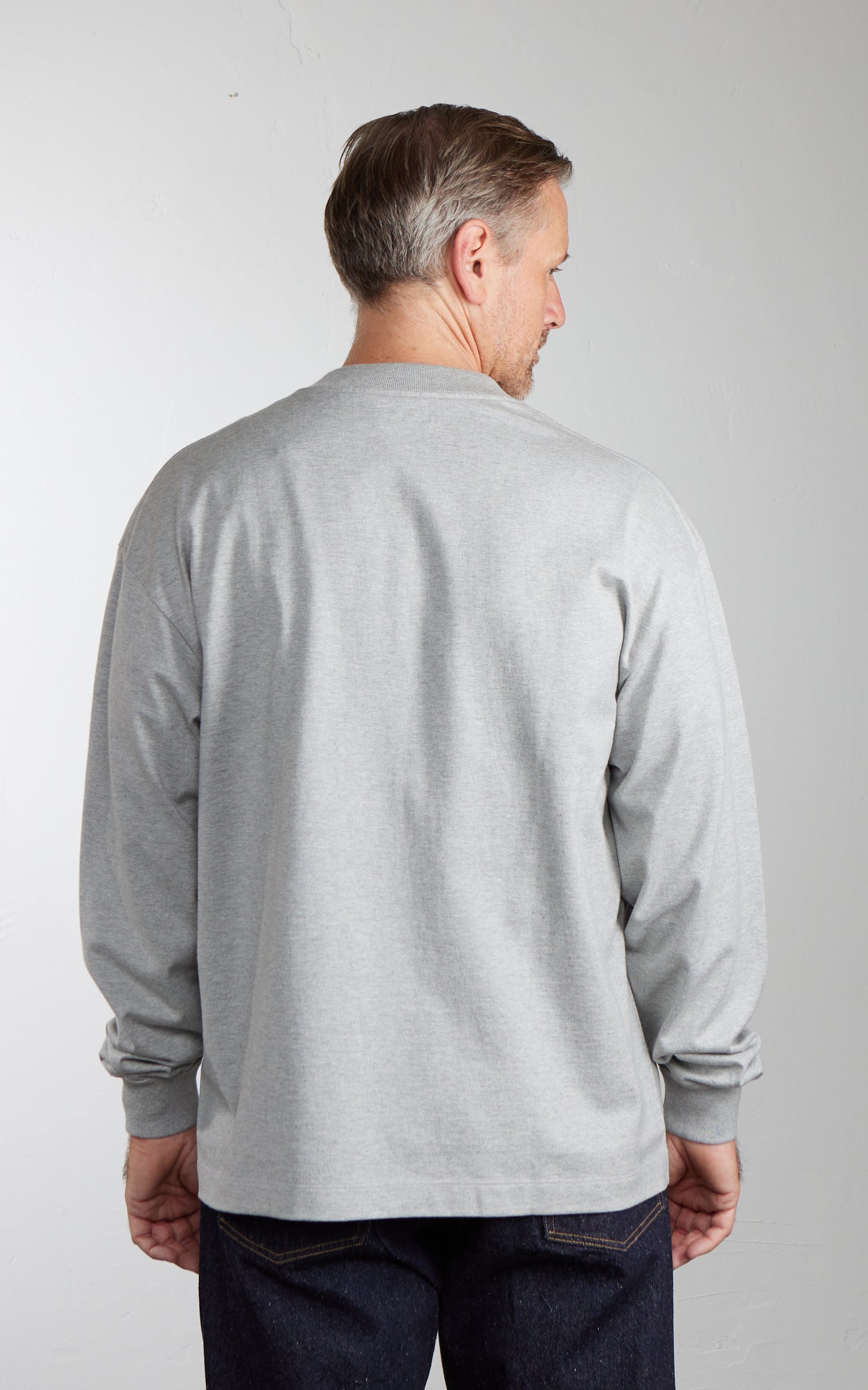 Kaptain Sunshine Suvin Supima Tube L/S Tee Heavy Feather Grey