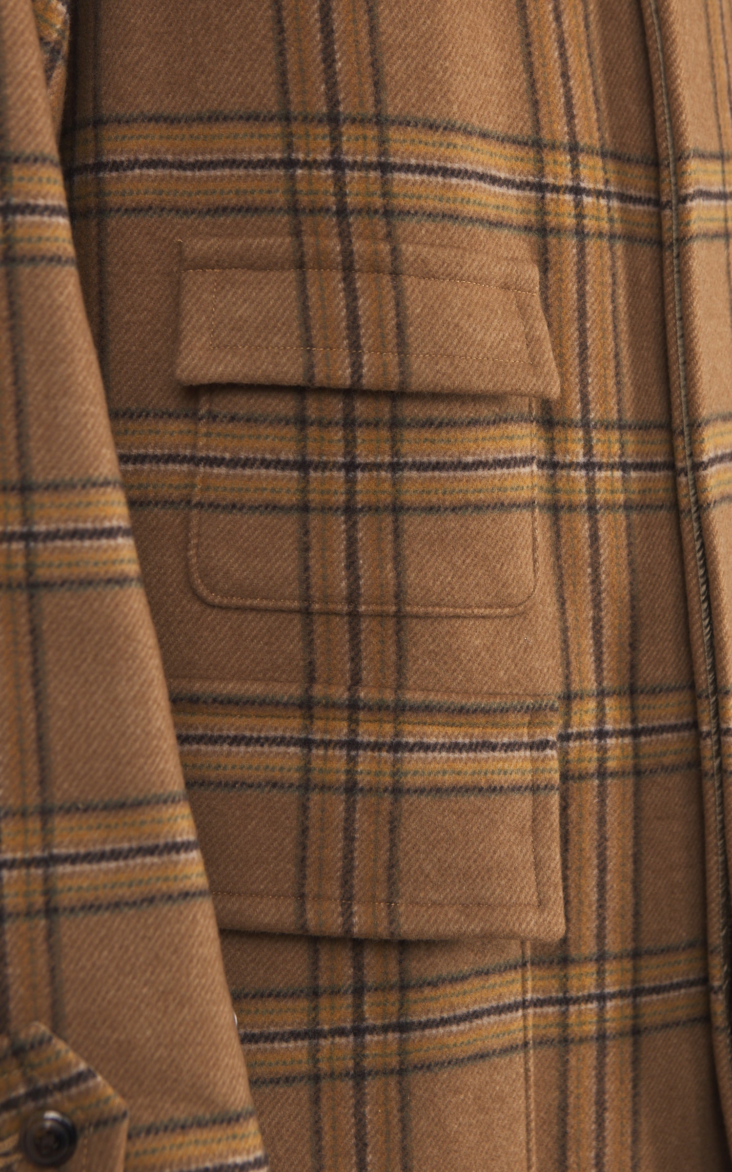 Kaptain Sunshine Traveller Coat Wool Plaid Beige
