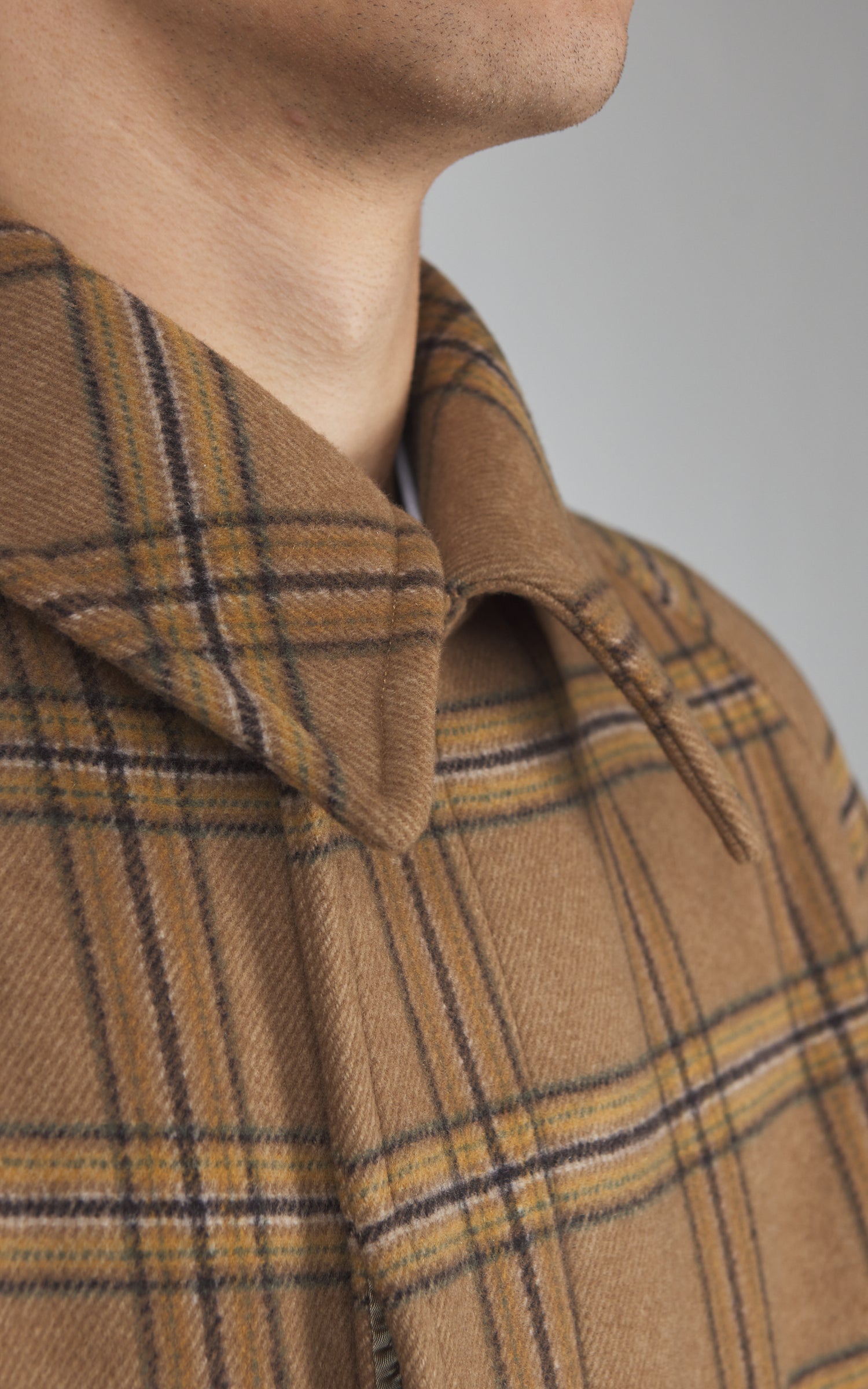 Kaptain Sunshine Traveller Coat Wool Plaid Beige