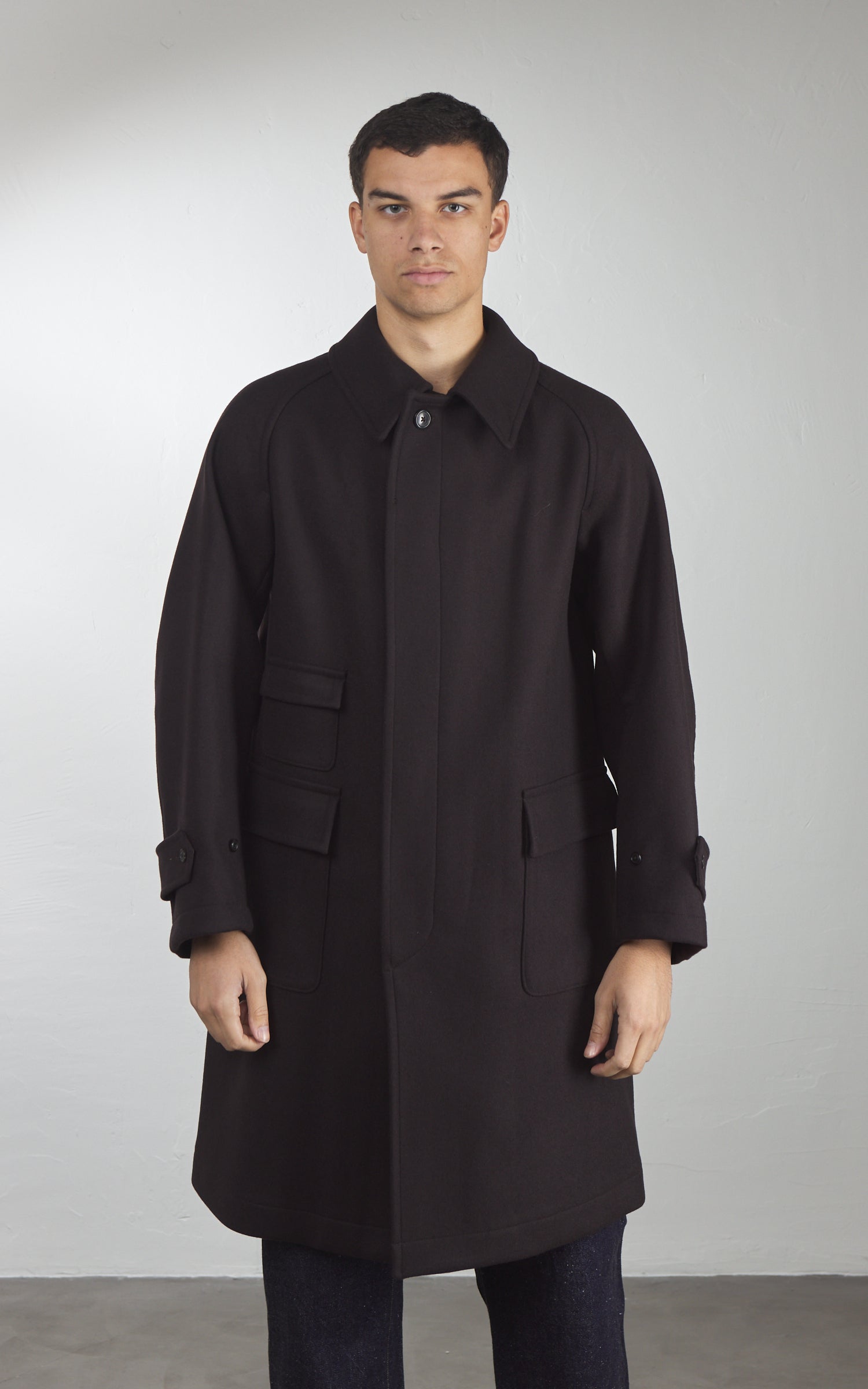 Kaptain Sunshine Traveller Coat Wool Top Brown