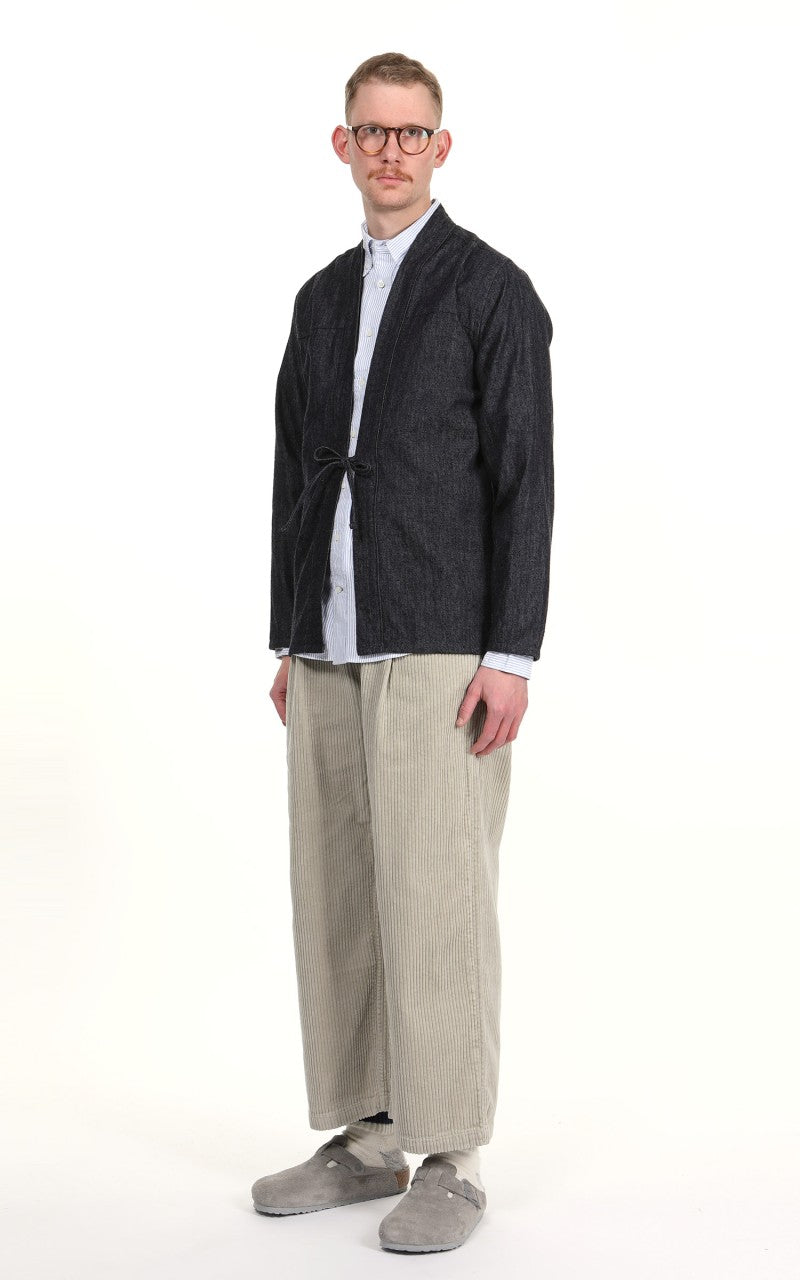 Naked & Famous Denim Kimono Shirt Slub Nep Rinsed Denim Indigo