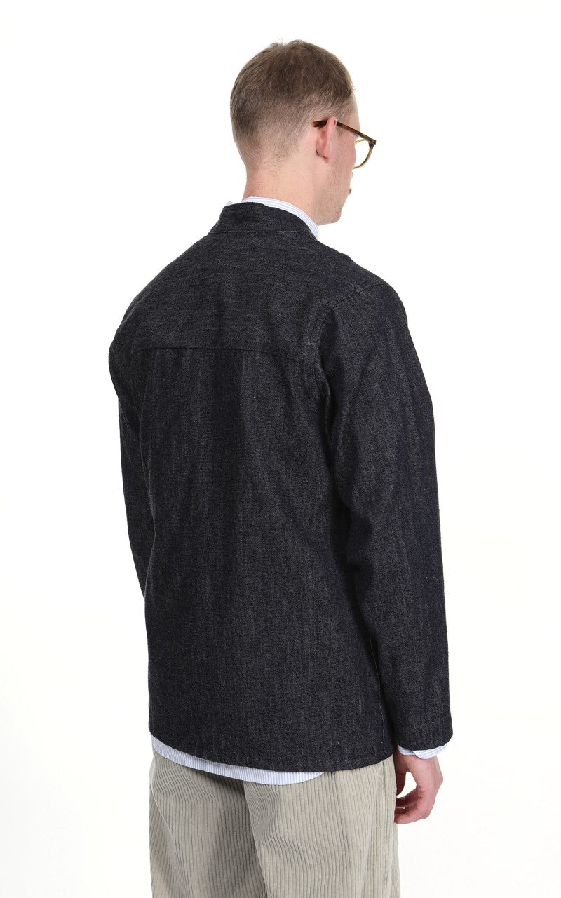 Naked & Famous Denim Kimono Shirt Slub Nep Rinsed Denim Indigo