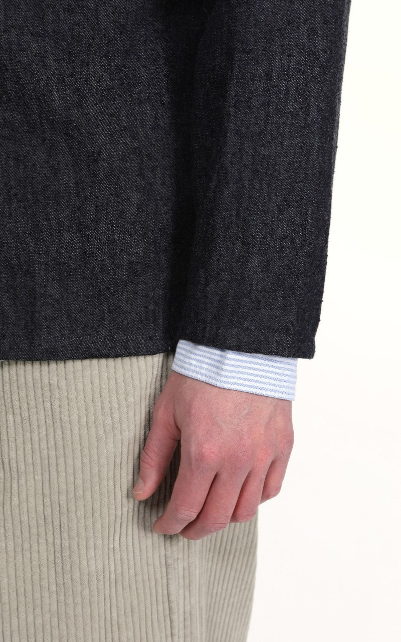 Naked & Famous Denim Kimono Shirt Slub Nep Rinsed Denim Indigo