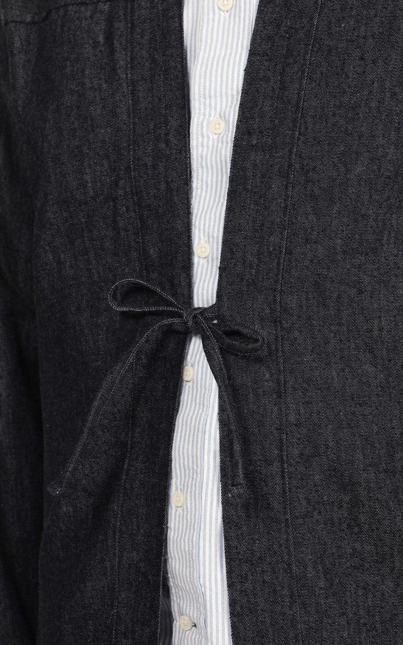 Naked & Famous Denim Kimono Shirt Slub Nep Rinsed Denim Indigo