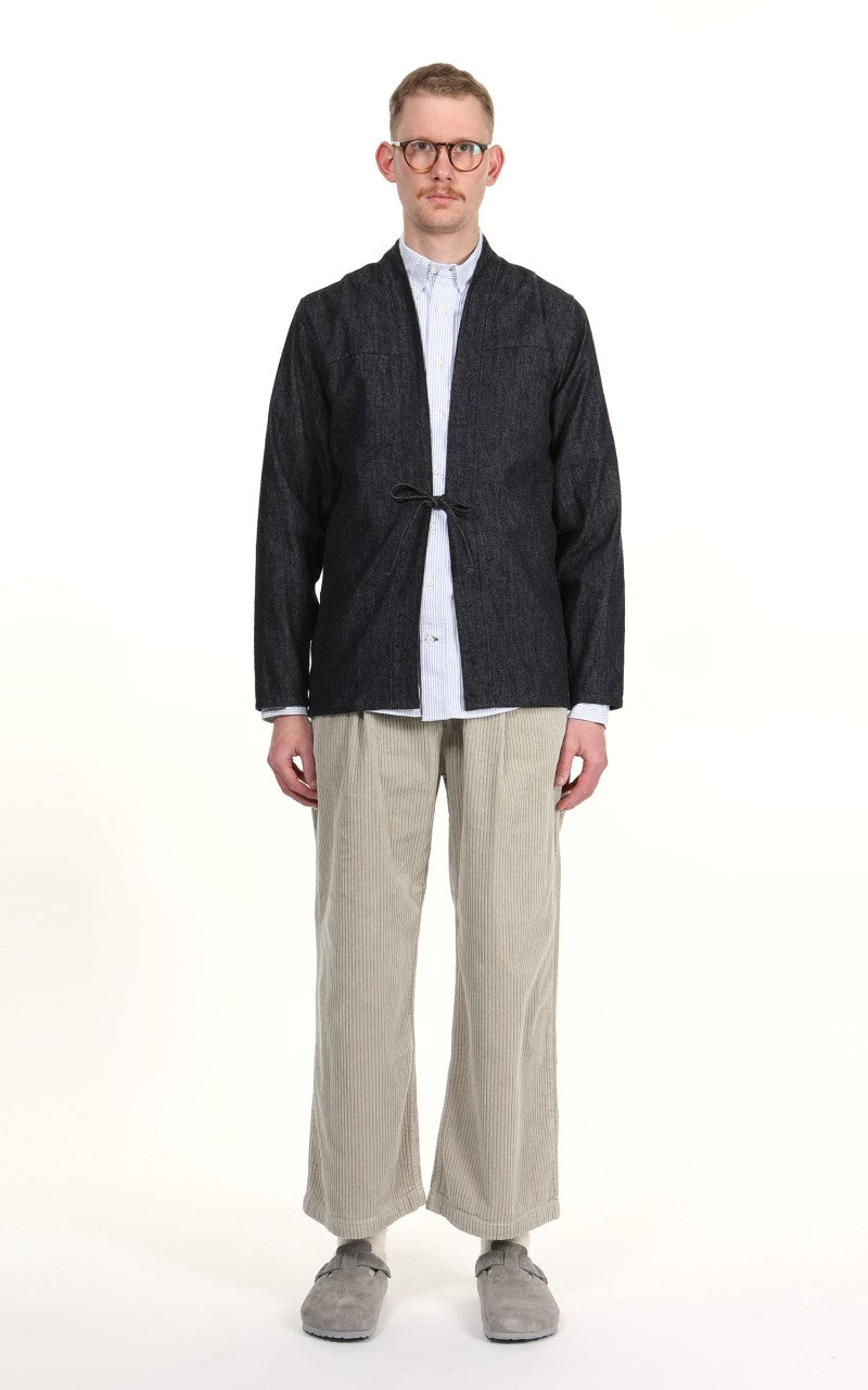 Naked & Famous Denim Kimono Shirt Slub Nep Rinsed Denim Indigo