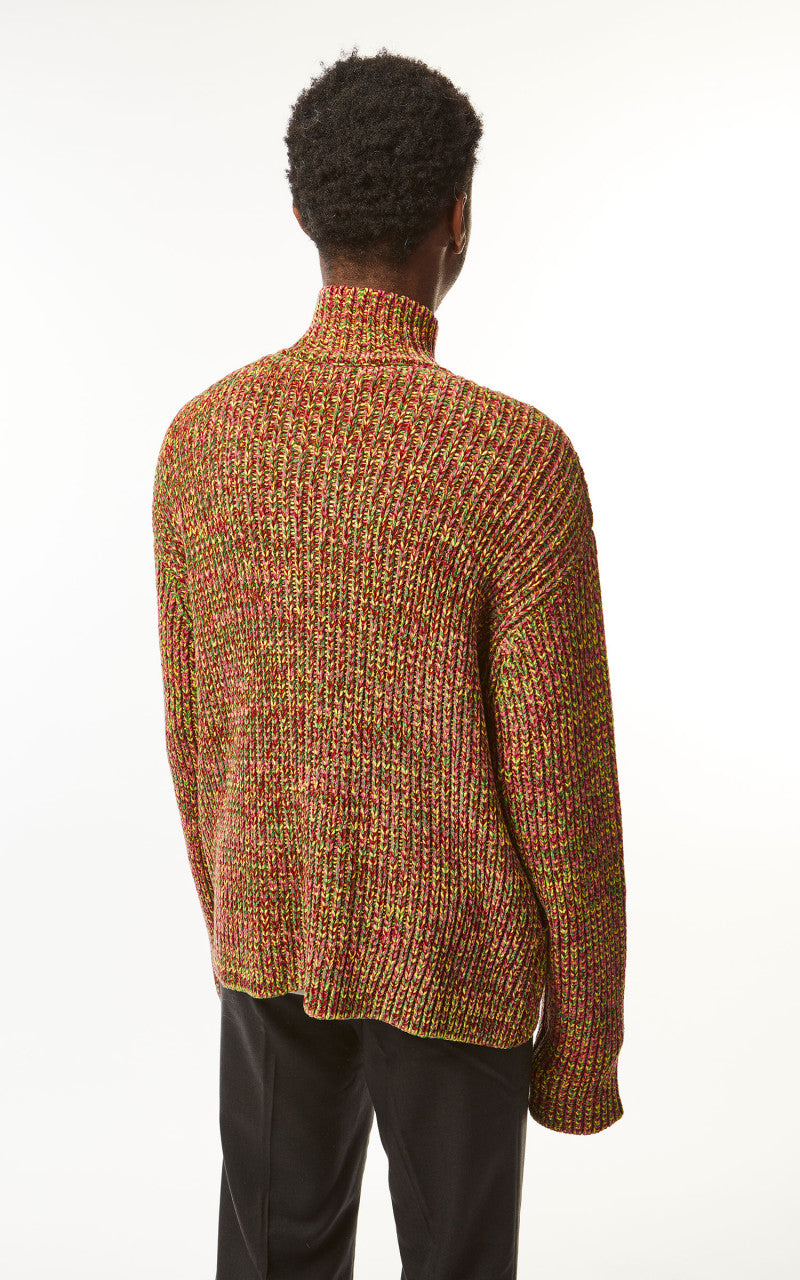 Marni Knit Cardigan Chenille Mix Color Burgundy