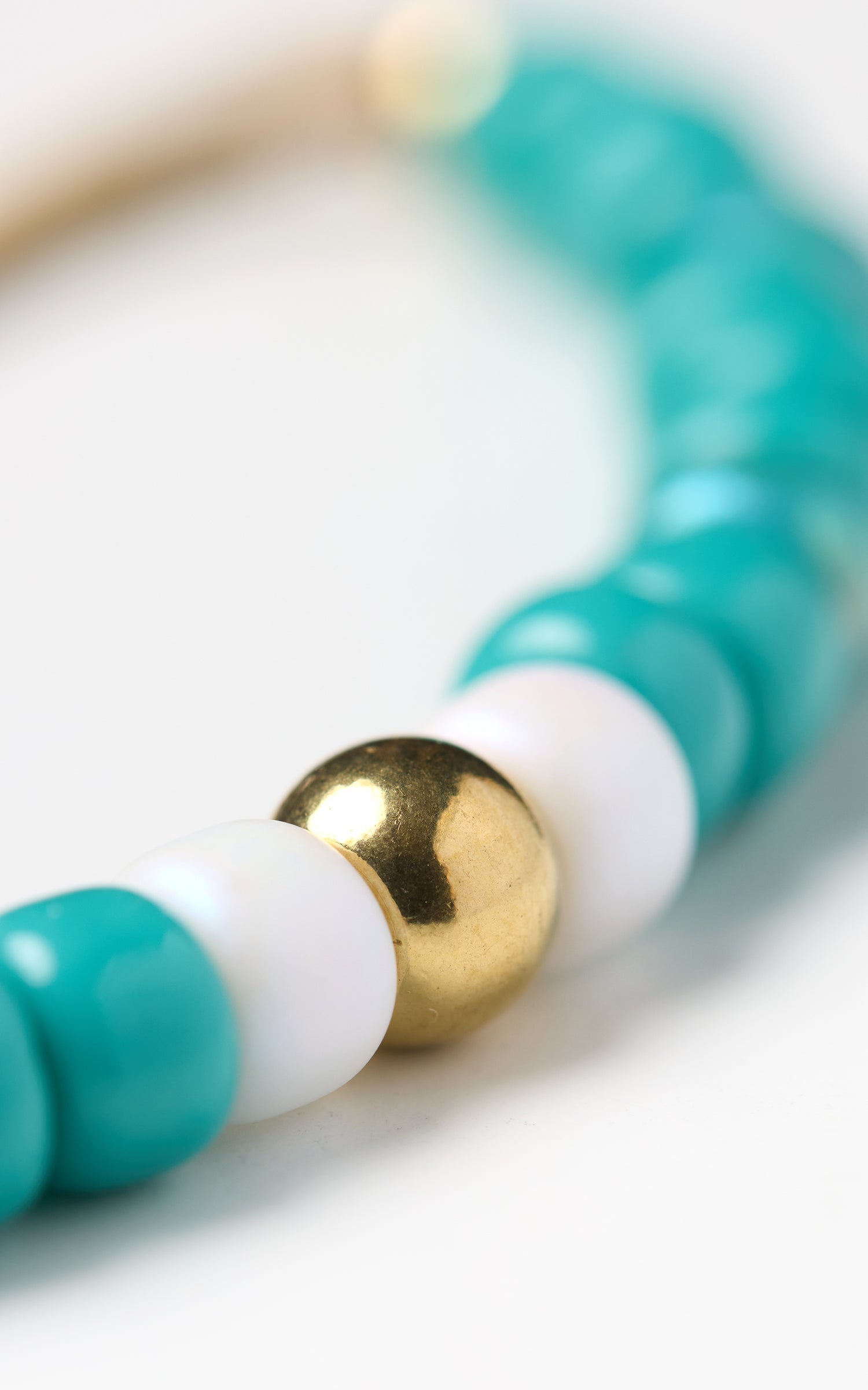 Kobashi Studio BRL7006 Japanese Beads Bracelet Turquoise-Green/Off-White