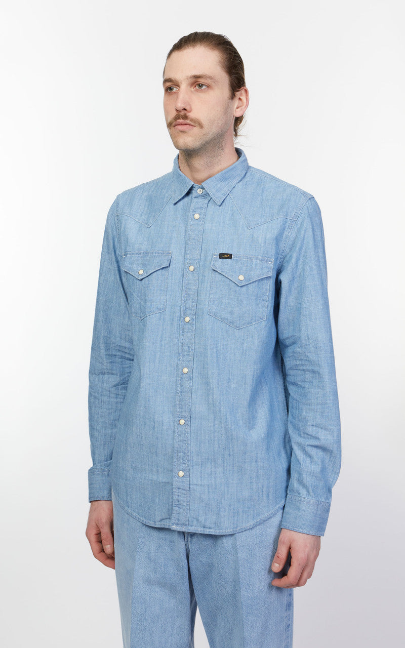 Lee Regular Western Shirt Chambray Navy