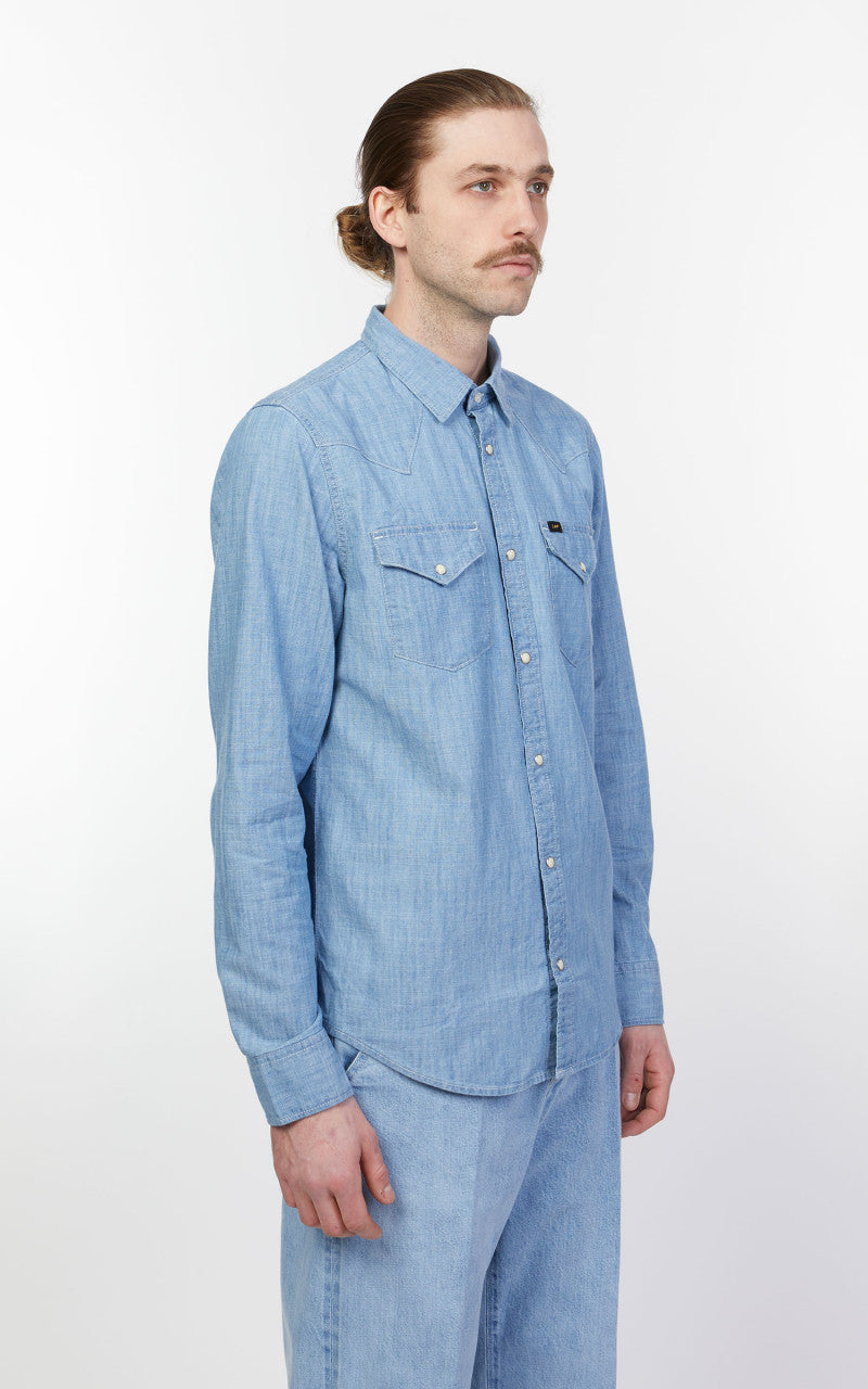 Lee Regular Western Shirt Chambray Navy