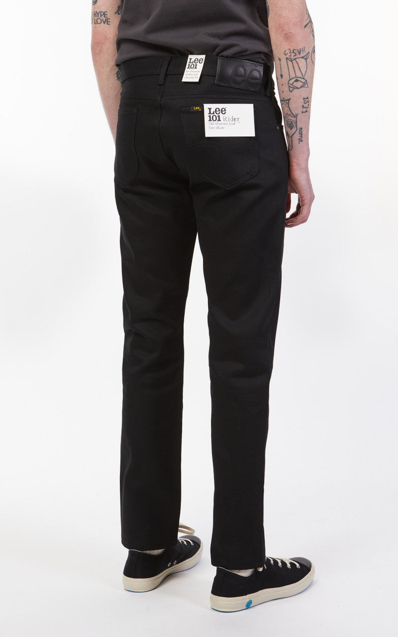 Lee 101 101 Rider Jeans Dry Selvedge Black 14oz
