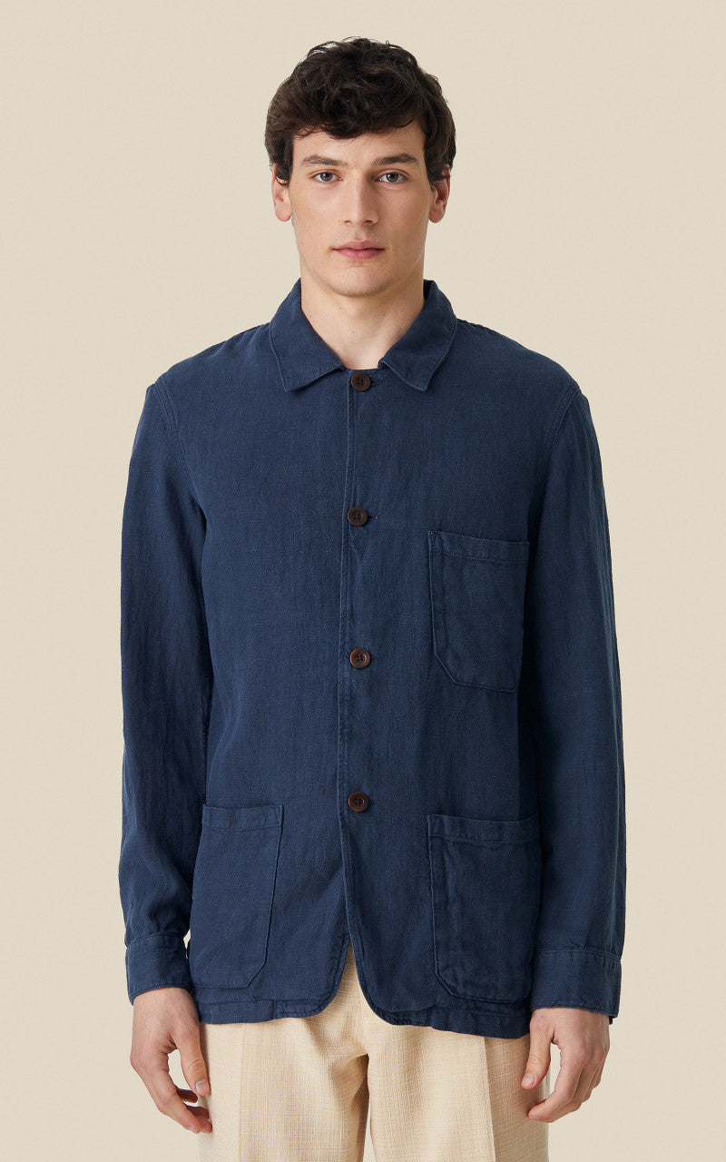Portuguese Flannel Labura Linen Navy