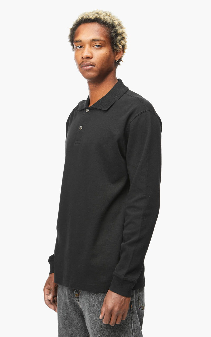 Lady White Co. Two Button Polo Longsleeve Black