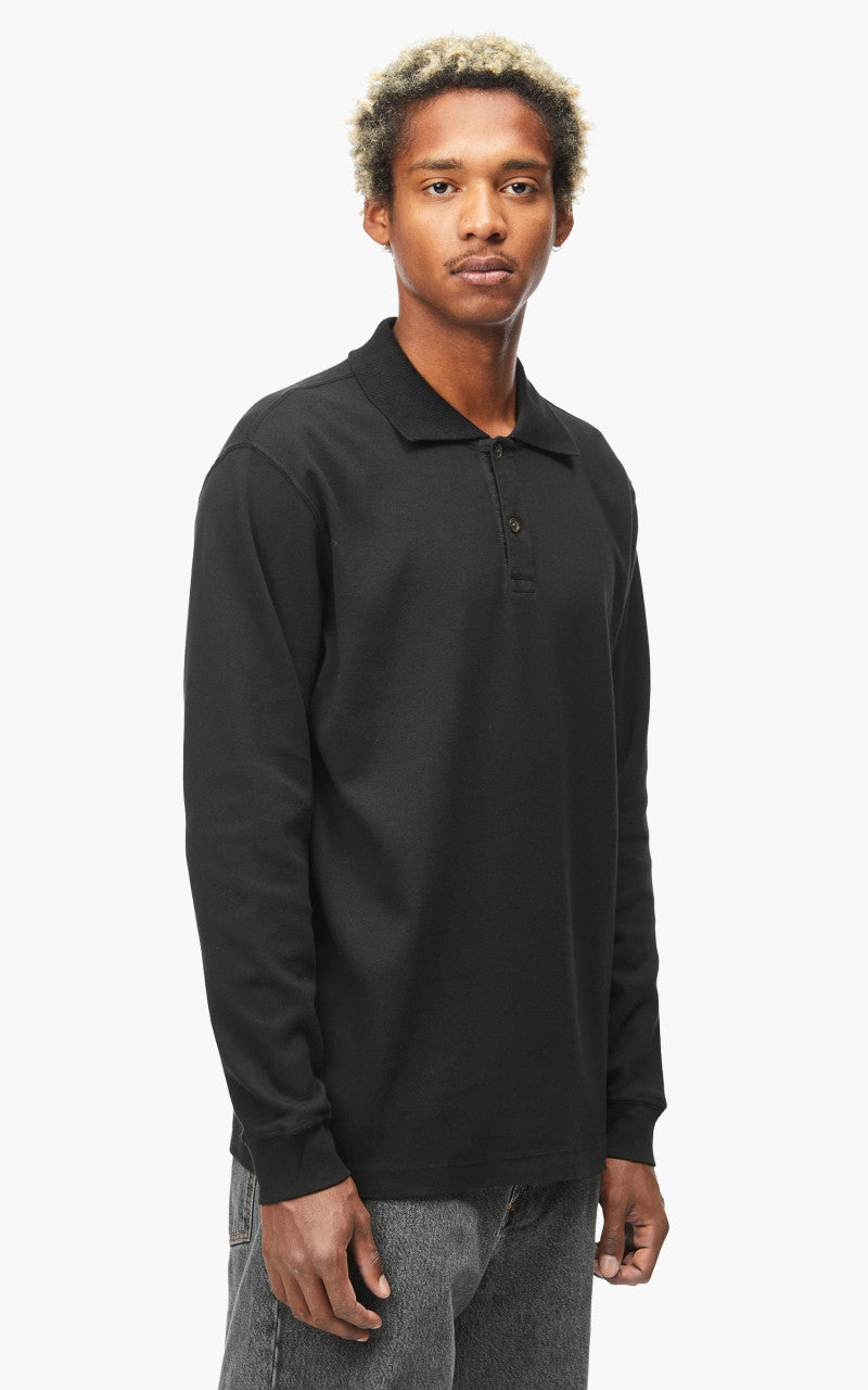 Lady White Co. Two Button Polo Longsleeve Black