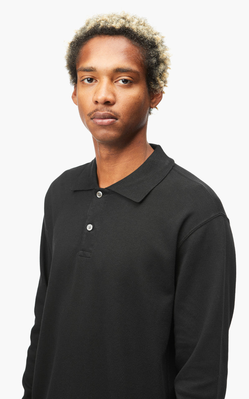 Lady White Co. Two Button Polo Longsleeve Black