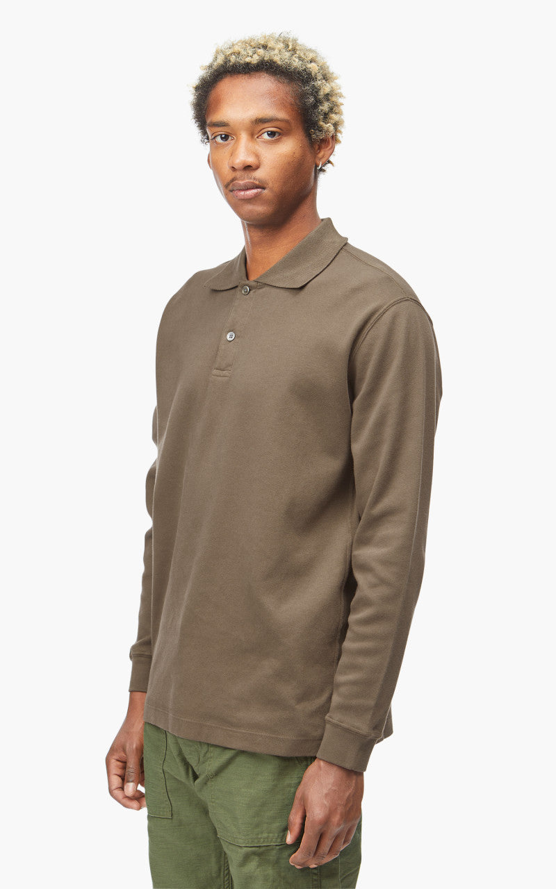 Lady White Co. Two Button Polo Longsleeve Dark Taupe