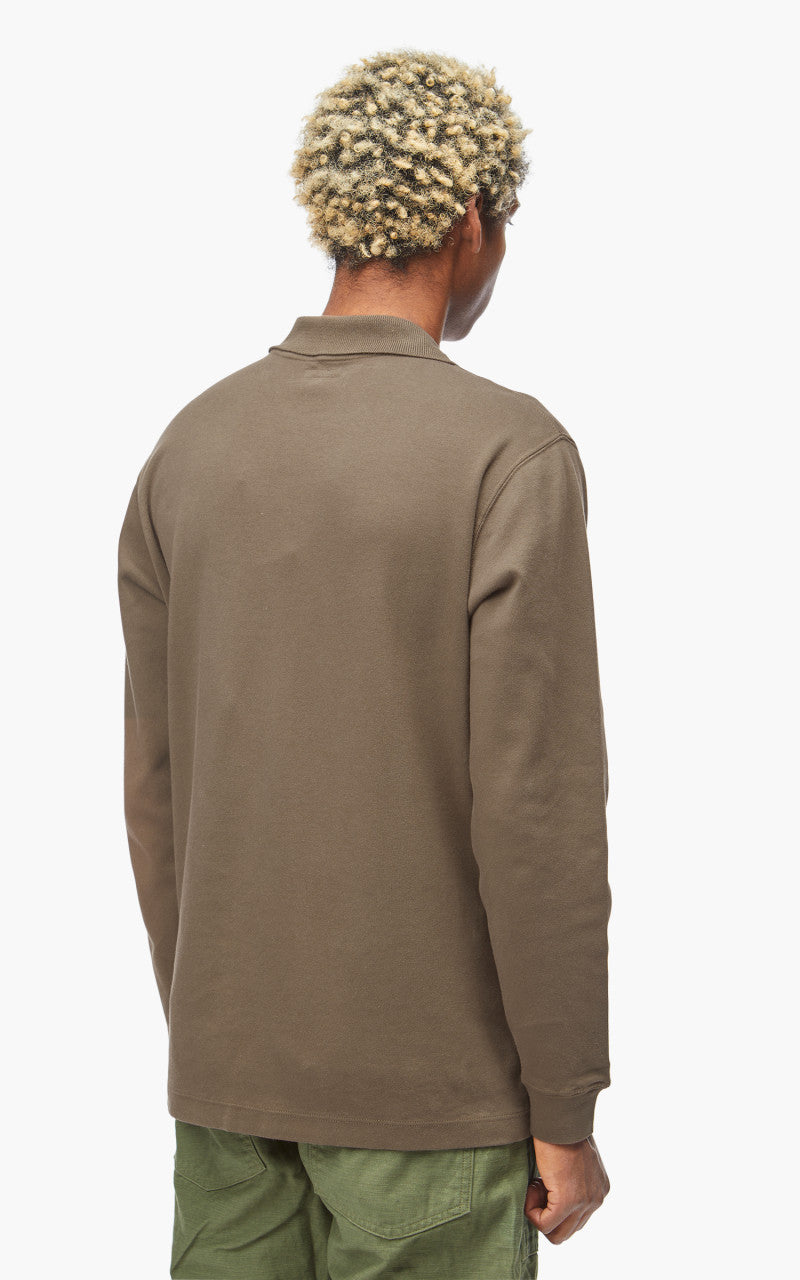 Lady White Co. Two Button Polo Longsleeve Dark Taupe