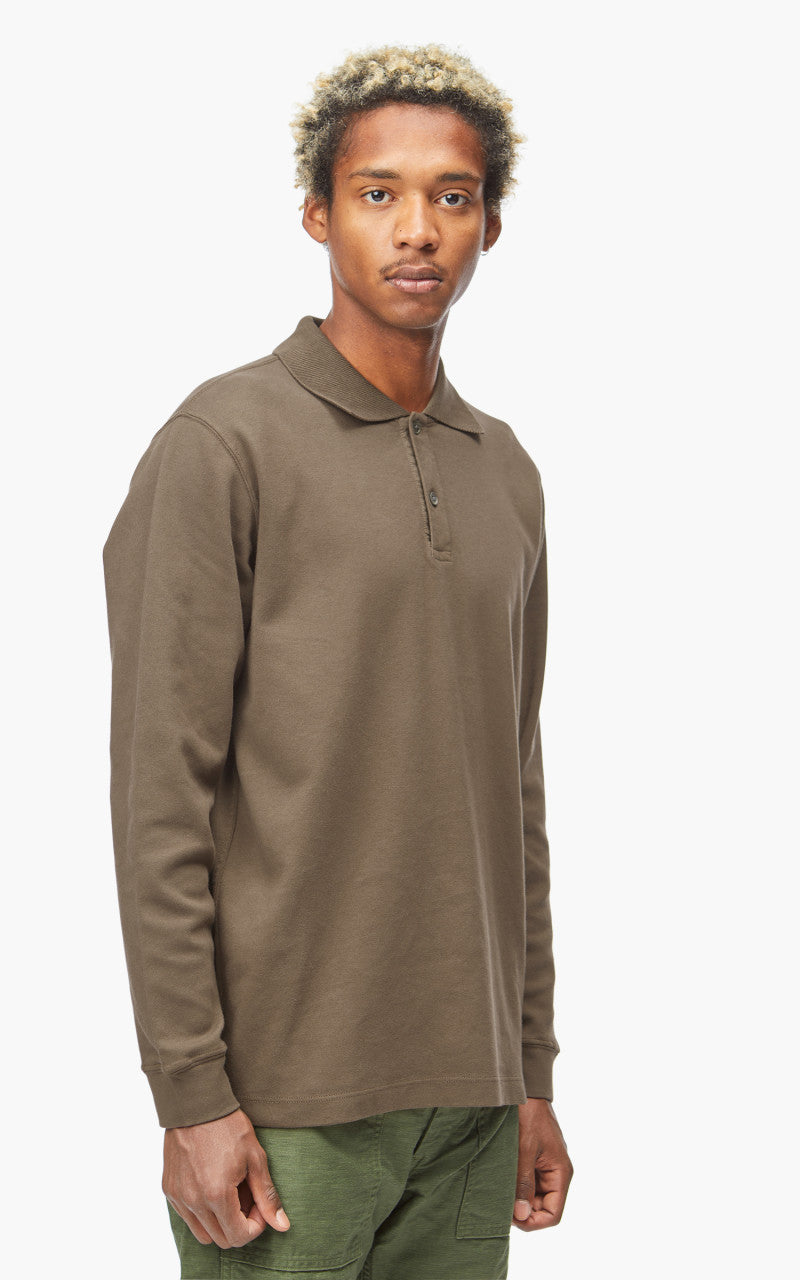 Lady White Co. Two Button Polo Longsleeve Dark Taupe