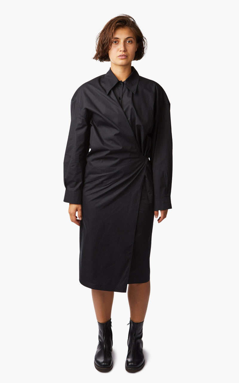 Lemaire Twisted Dress Cotton Poplin Caviar