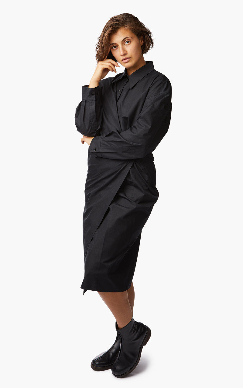 Lemaire Twisted Dress Cotton Poplin Caviar