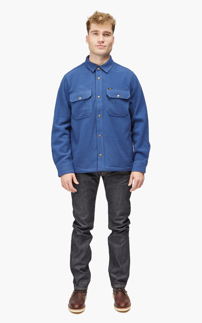Lee 101 Wool Overshirt Lake Blue