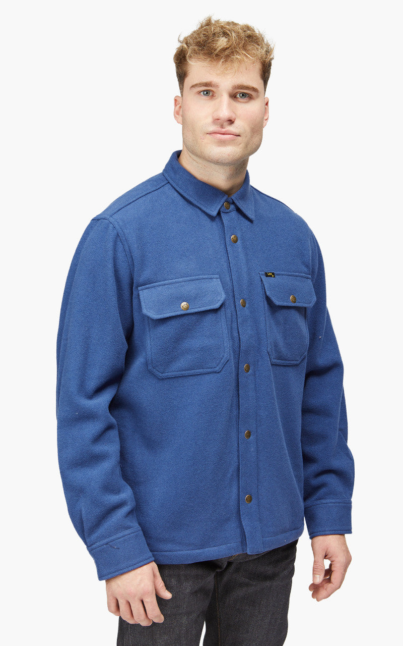 Lee 101 Wool Overshirt Lake Blue