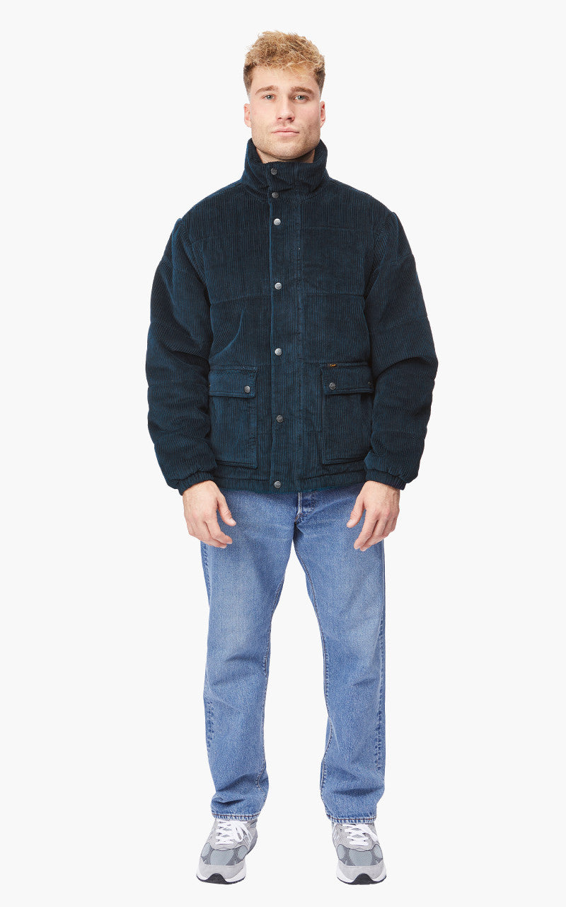 Lee Cord Puffer Jacket Sky Captain