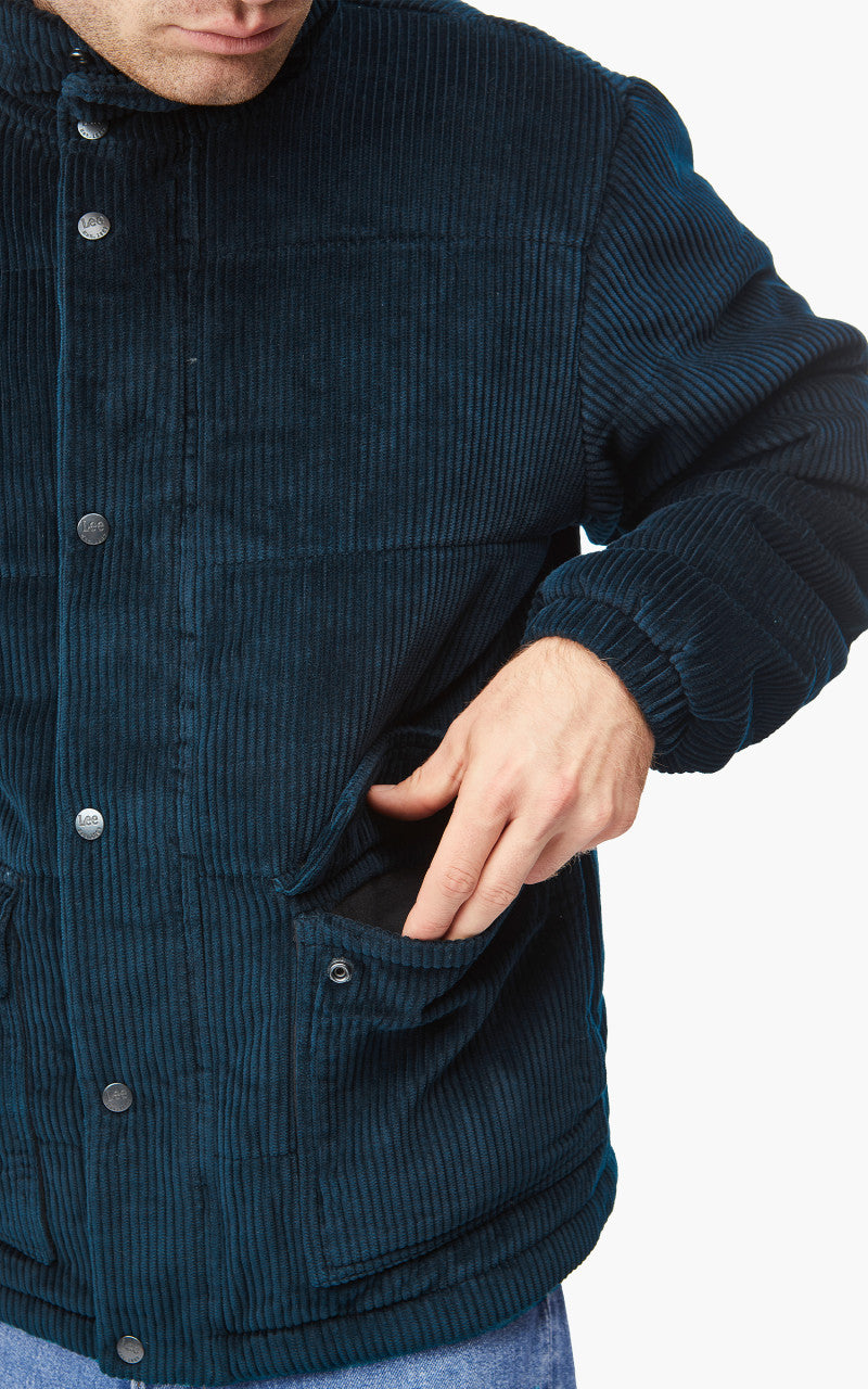 Lee Cord Puffer Jacket Sky Captain