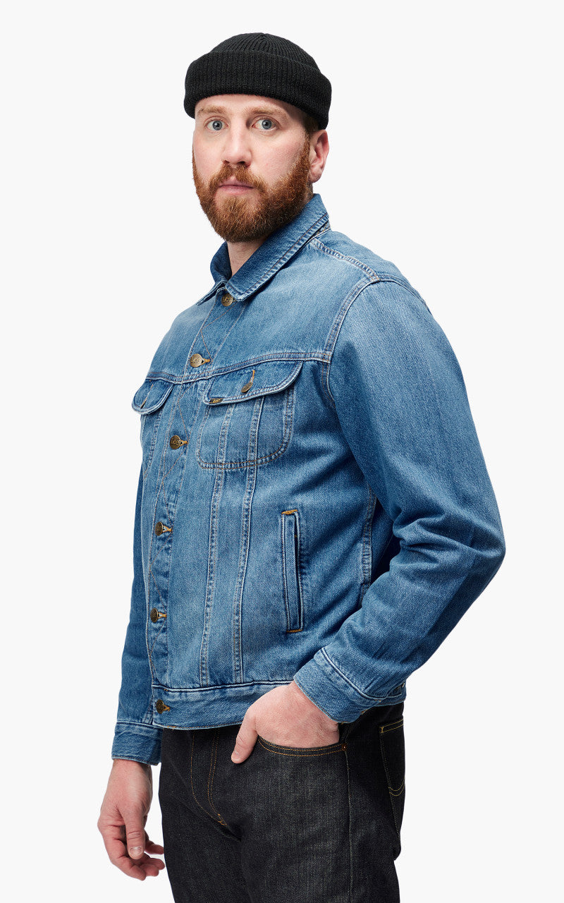 Lee Rider Jacket Blue Bird Mid Worn