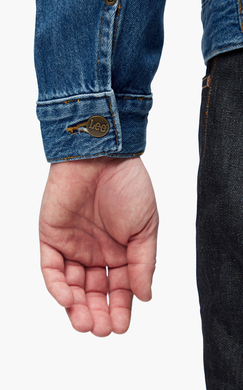 Lee Rider Jacket Blue Bird Mid Worn