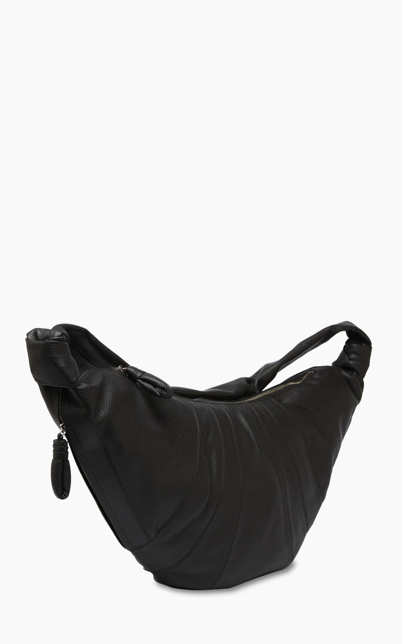 Lemaire Large Croissant Bag Grained Leather Dark Chocolate