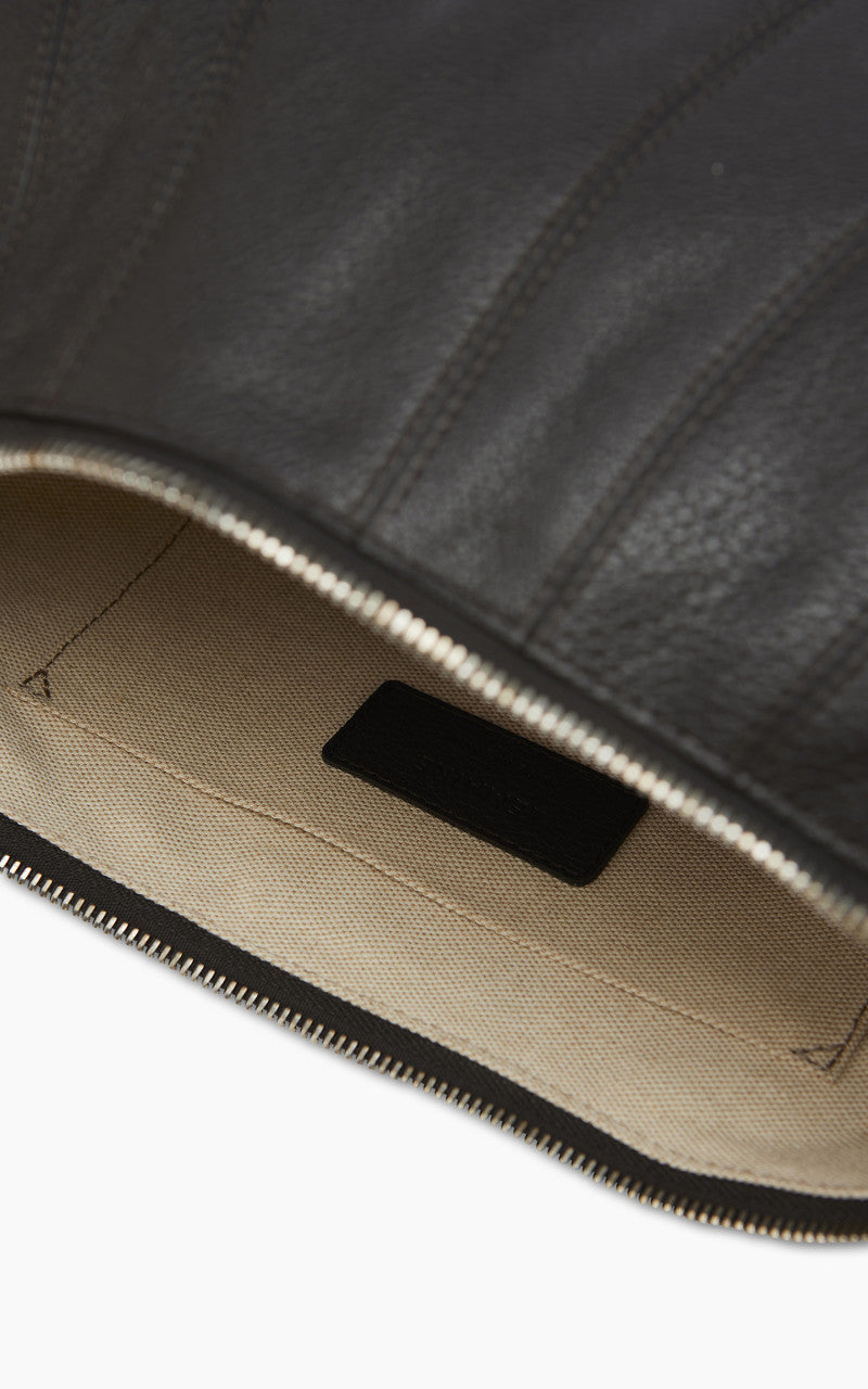 Lemaire Medium Croissant Bag Soft Grained Leather Dark Chocolate