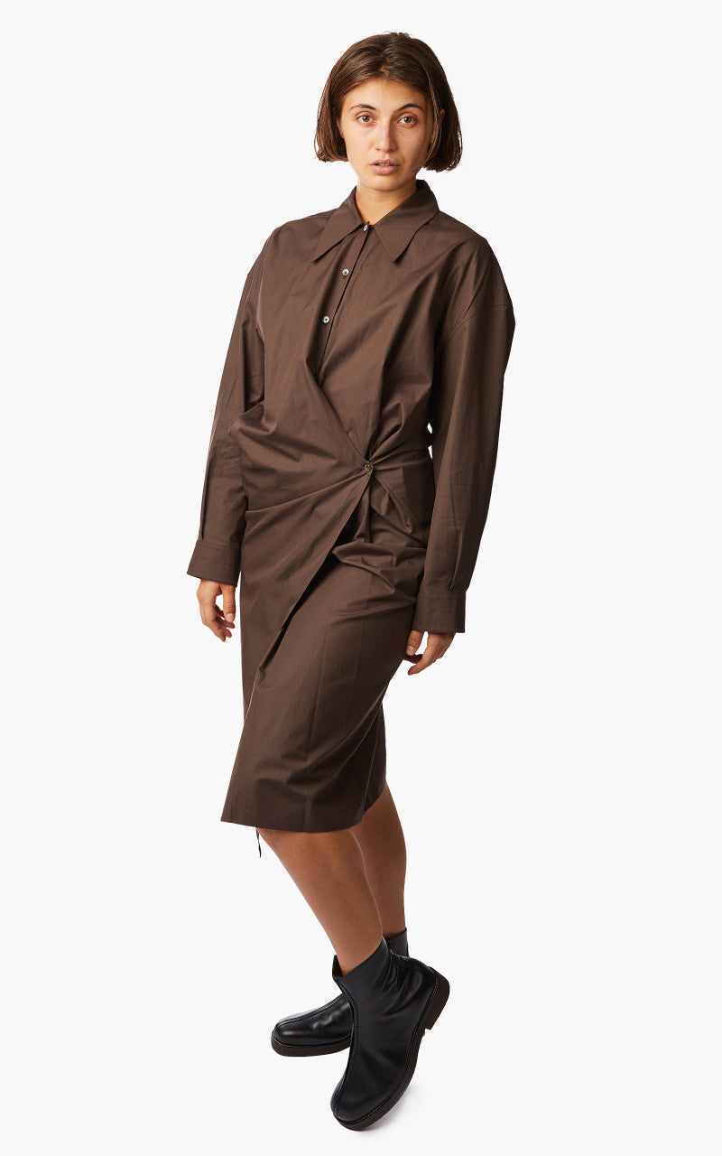 Lemaire Twisted Dress Dry Silk Cacao