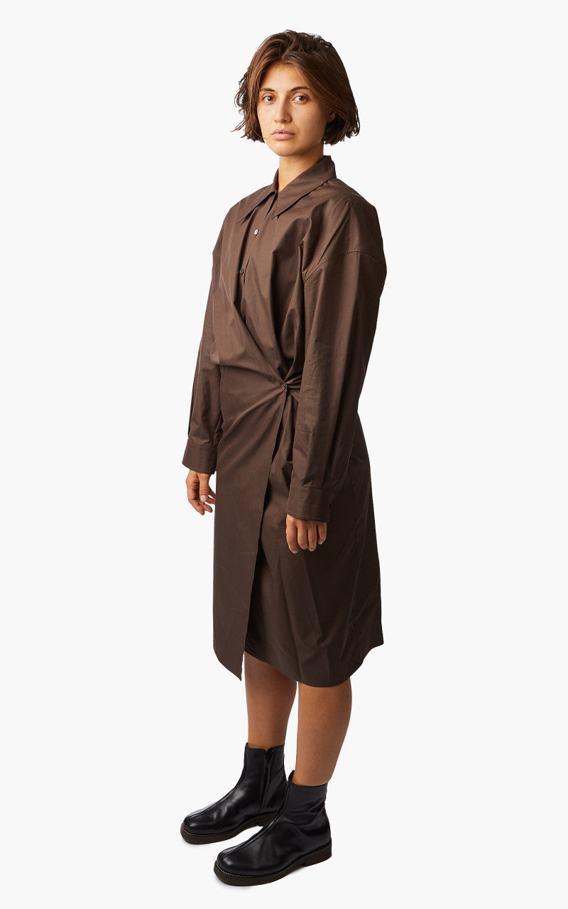 Lemaire Twisted Dress Dry Silk Cacao