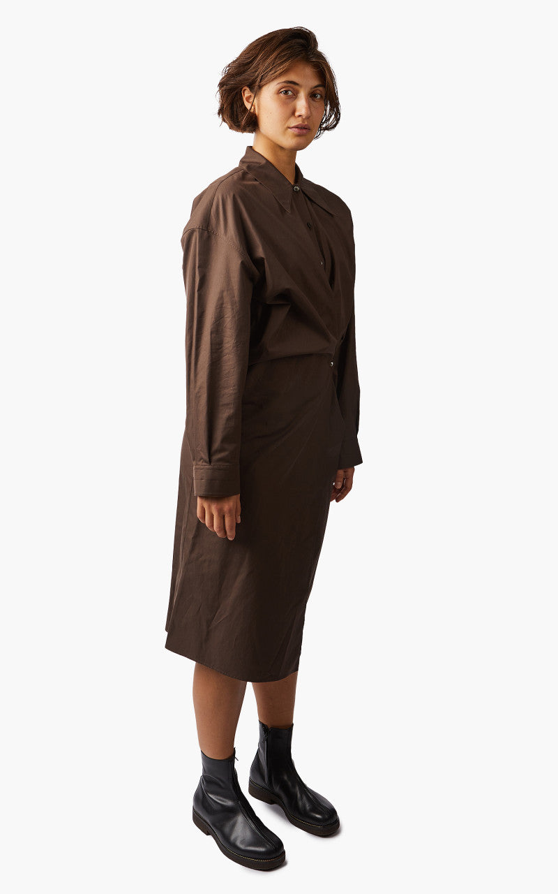 Lemaire Twisted Dress Dry Silk Cacao