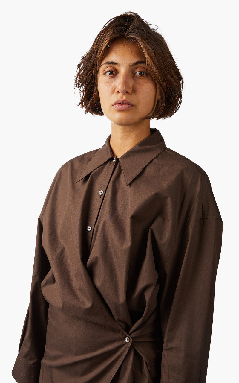 Lemaire Twisted Dress Dry Silk Cacao