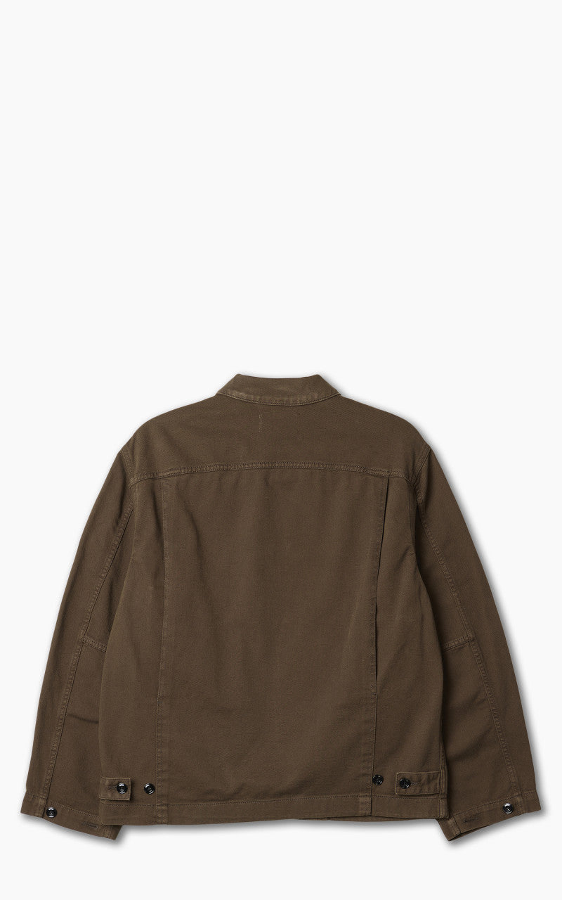 Lemaire Boxy Jacket Garment Dyed Denim Dark Brown