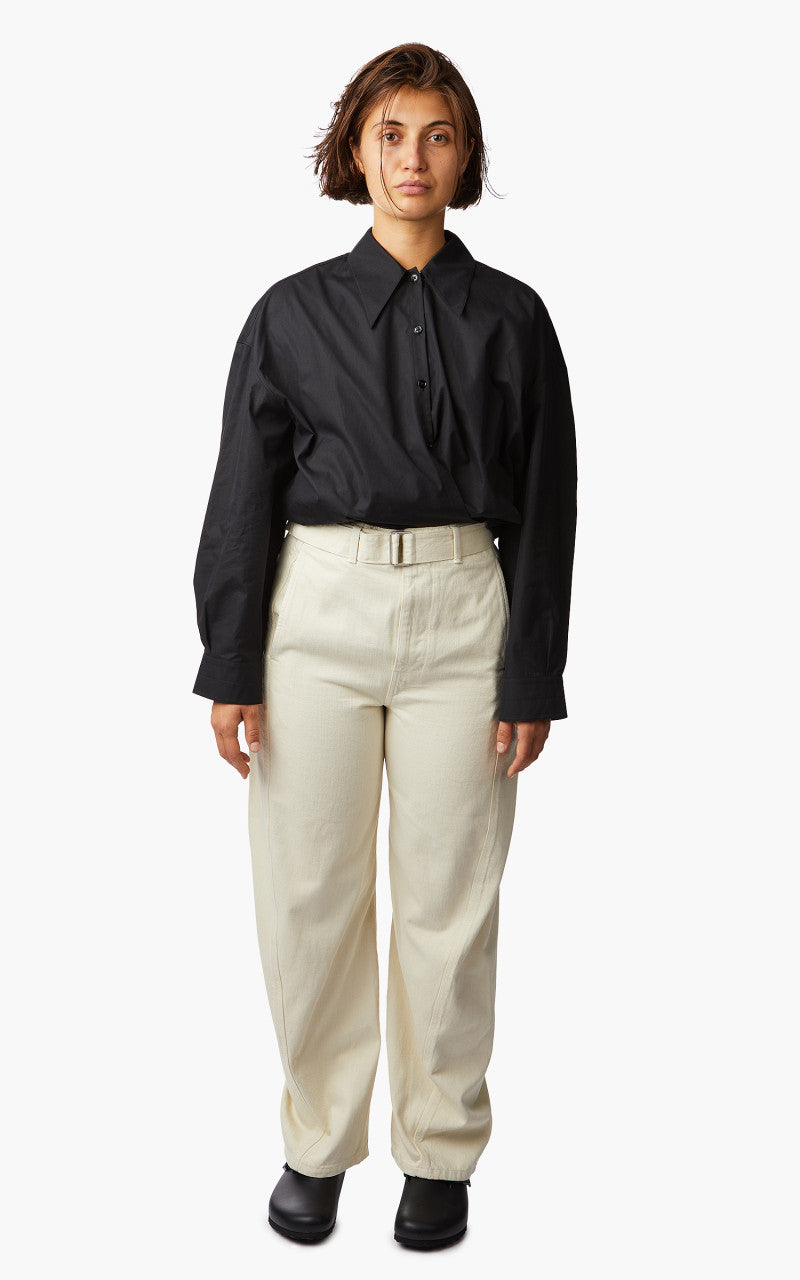 Lemaire Twisted Belted Pants Misty Ivory
